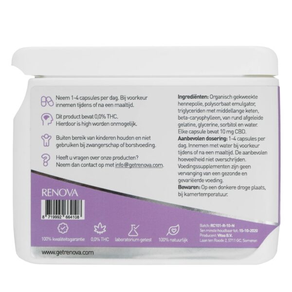 Renova - Cápsulas de CBD 2,5% (10 mg) - Imagen 2